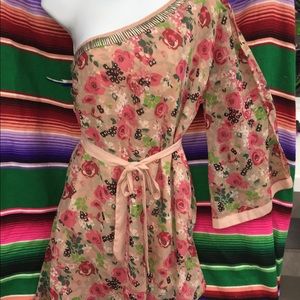 Karle Sz M one shoulder bell sleeve top mini dress